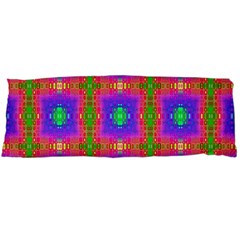 Groovy Purple Green Pink Square Pattern Body Pillow Case (dakimakura) by BrightVibesDesign