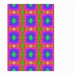 Groovy Purple Green Pink Square Pattern Small Garden Flag (two Sides) by BrightVibesDesign