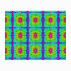 Groovy Yellow Pink Purple Square Pattern Small Glasses Cloth by BrightVibesDesign