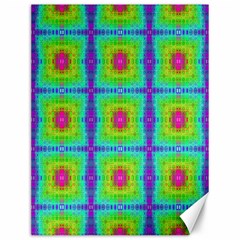 Groovy Yellow Pink Purple Square Pattern Canvas 12  X 16 