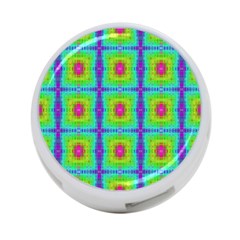 Groovy Yellow Pink Purple Square Pattern 4-port Usb Hub (one Side) by BrightVibesDesign