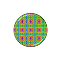 Groovy Purple Green Blue Orange Square Pattern Hat Clip Ball Marker (4 Pack) by BrightVibesDesign