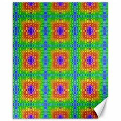 Groovy Purple Green Blue Orange Square Pattern Canvas 16  X 20  by BrightVibesDesign