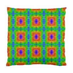 Groovy Purple Green Blue Orange Square Pattern Standard Cushion Case (one Side) by BrightVibesDesign