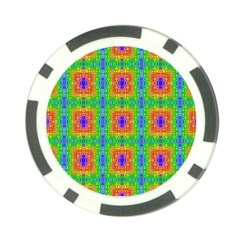 Groovy Purple Green Blue Orange Square Pattern Poker Chip Card Guard (10 Pack) by BrightVibesDesign