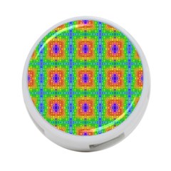 Groovy Purple Green Blue Orange Square Pattern 4-port Usb Hub (two Sides) by BrightVibesDesign