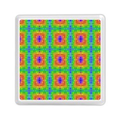 Groovy Purple Green Blue Orange Square Pattern Memory Card Reader (square) by BrightVibesDesign