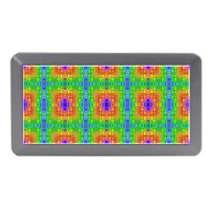 Groovy Purple Green Blue Orange Square Pattern Memory Card Reader (mini) by BrightVibesDesign