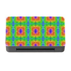 Groovy Purple Green Blue Orange Square Pattern Memory Card Reader With Cf by BrightVibesDesign