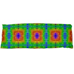 Groovy Purple Green Blue Orange Square Pattern Body Pillow Case (dakimakura) by BrightVibesDesign