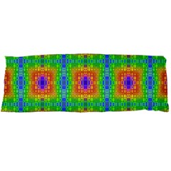 Groovy Purple Green Blue Orange Square Pattern Body Pillow Case Dakimakura (two Sides) by BrightVibesDesign