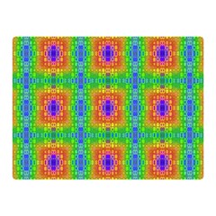 Groovy Purple Green Blue Orange Square Pattern Double Sided Flano Blanket (mini)  by BrightVibesDesign