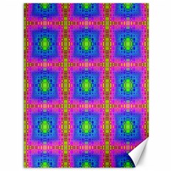 Groovy Pink Blue Yellow Square Pattern Canvas 36  X 48  by BrightVibesDesign