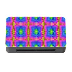 Groovy Pink Blue Yellow Square Pattern Memory Card Reader With Cf by BrightVibesDesign