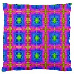 Groovy Pink Blue Yellow Square Pattern Standard Flano Cushion Case (two Sides)