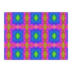 Groovy Pink Blue Yellow Square Pattern Double Sided Flano Blanket (mini)  by BrightVibesDesign