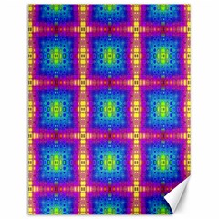 Groovy Blue Pink Yellow Square Pattern Canvas 12  X 16  by BrightVibesDesign