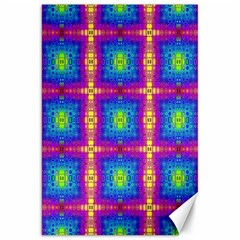 Groovy Blue Pink Yellow Square Pattern Canvas 20  X 30  by BrightVibesDesign