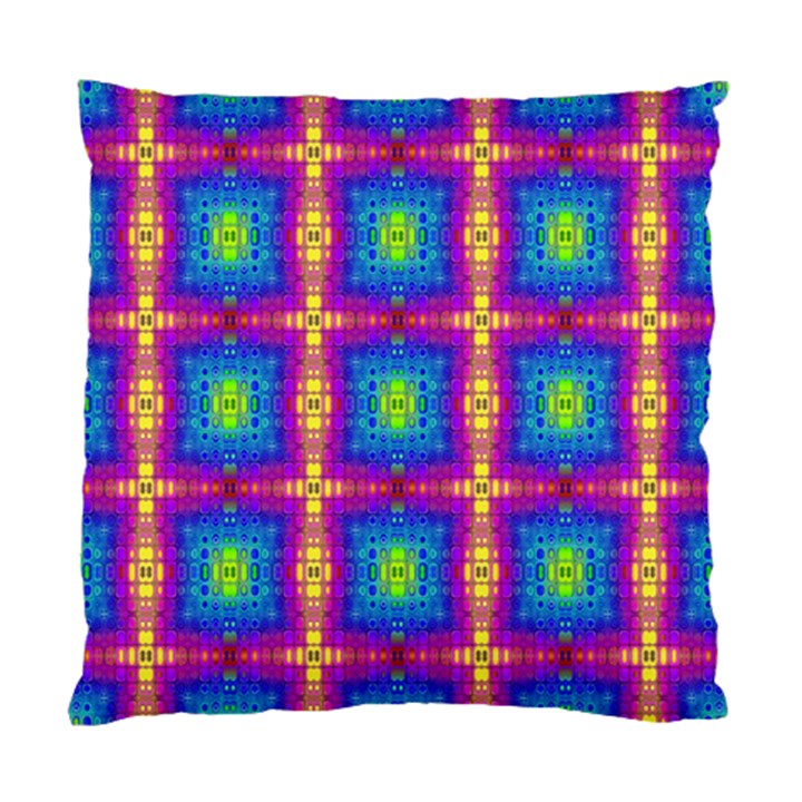 Groovy Blue Pink Yellow Square Pattern Standard Cushion Case (Two Sides)