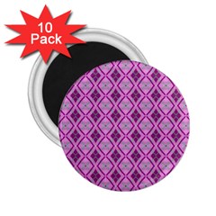 Argyle Large Pink Pattern 2 25  Magnets (10 Pack)  by BrightVibesDesign