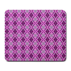 Argyle Large Pink Pattern Large Mousepads by BrightVibesDesign