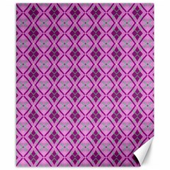 Argyle Large Pink Pattern Canvas 8  X 10  by BrightVibesDesign