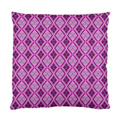 Argyle Large Pink Pattern Standard Cushion Case (one Side) by BrightVibesDesign