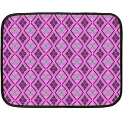 Argyle Large Pink Pattern Double Sided Fleece Blanket (mini)  by BrightVibesDesign