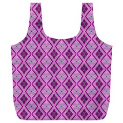 Argyle Large Pink Pattern Full Print Recycle Bag (xl)