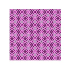 Argyle Large Pink Pattern Small Satin Scarf (square) by BrightVibesDesign