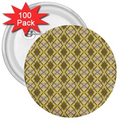 Argyle Large Yellow Pattern 3  Buttons (100 Pack)  by BrightVibesDesign