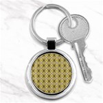 Argyle Large Yellow Pattern Key Chain (Round) Front