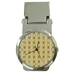 Argyle Large Yellow Pattern Money Clip Watches by BrightVibesDesign