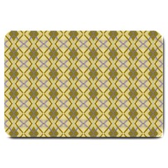 Argyle Large Yellow Pattern Large Doormat  by BrightVibesDesign