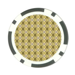 Argyle Large Yellow Pattern Poker Chip Card Guard by BrightVibesDesign