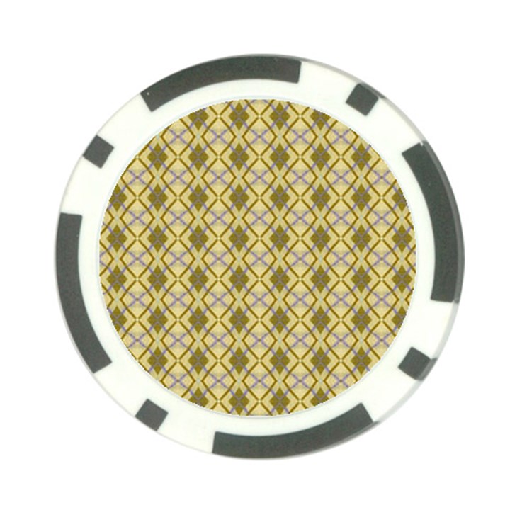 Argyle Large Yellow Pattern Poker Chip Card Guard (10 pack)