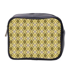 Argyle Large Yellow Pattern Mini Toiletries Bag (two Sides) by BrightVibesDesign