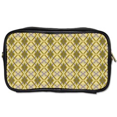 Argyle Large Yellow Pattern Toiletries Bag (one Side) by BrightVibesDesign