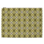 Argyle Large Yellow Pattern Cosmetic Bag (XXL) Front