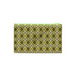 Argyle Large Yellow Pattern Cosmetic Bag (XS) Back