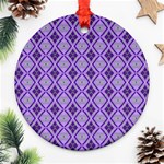 Argyle Large Purple Pattern Ornament (Round) Front