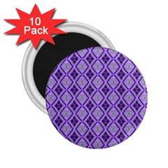 Argyle Large Purple Pattern 2 25  Magnets (10 Pack)  by BrightVibesDesign