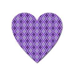 Argyle Large Purple Pattern Heart Magnet by BrightVibesDesign