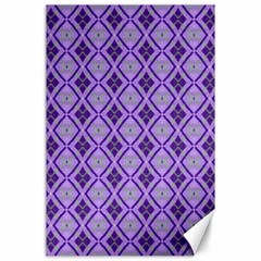 Argyle Large Purple Pattern Canvas 24  X 36  by BrightVibesDesign