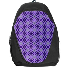 Argyle Large Purple Pattern Backpack Bag by BrightVibesDesign