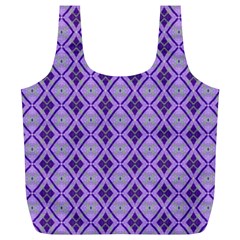 Argyle Large Purple Pattern Full Print Recycle Bag (xl)