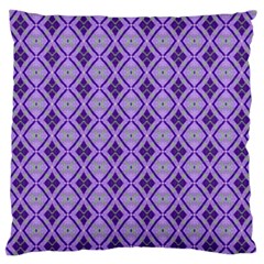 Argyle Large Purple Pattern Large Flano Cushion Case (one Side) by BrightVibesDesign