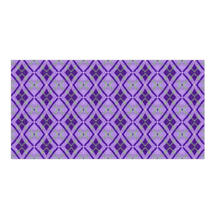 Argyle Large Purple Pattern Satin Shawl