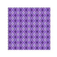 Argyle Large Purple Pattern Small Satin Scarf (square) by BrightVibesDesign