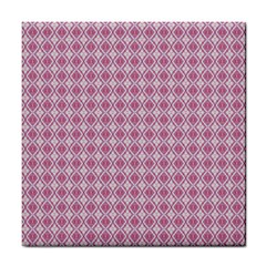 Argyle Light Red Pattern Tile Coasters by BrightVibesDesign